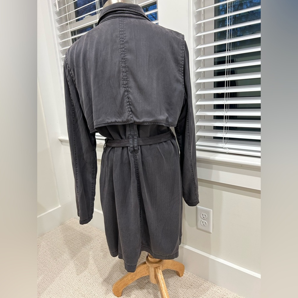 Style & Co. Slate Gray Light Weight Classic Trench Coat Size Medium. - Picture 4 of 8